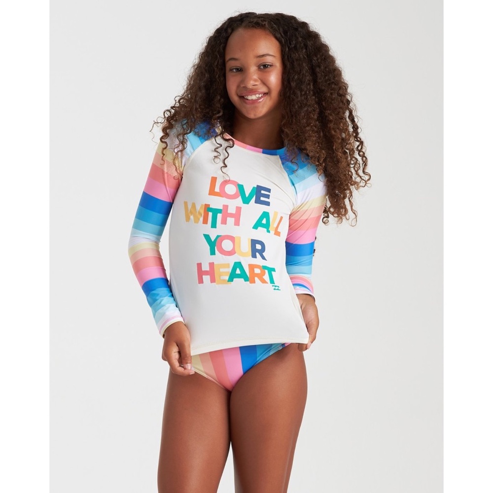 💜🏝 Billabong Girls’ 💛 Rashguard Set 💕 - Picture 2 of 4